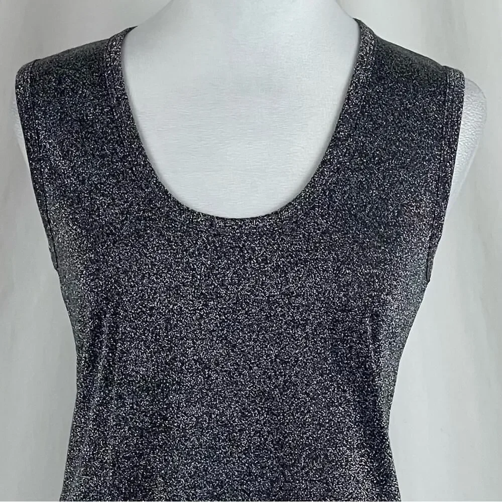 J. Crew Metallic Silver Sleeveless Tank Top NWT Size S Whimsical Rave